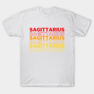 Orange Ombre Sagittarius Design T-Shirt